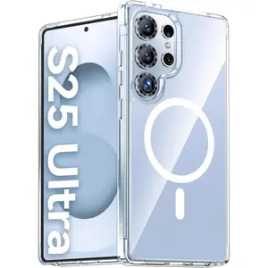 Phone Cases for Samsung Galaxy S26/S25/S24/S23 FE/S22 Ultra Plus Magnetic Case Clear [Anti-Yellowing][Edge-Raised] Military Grade Drop Protection Cover Cellphone Casing for Galaxy S26 Ultra