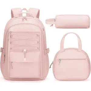Backpack for Girls, 3 count  Girls Backpack with Lunch Box & Pencil Case, Lightweight Bookbag Set for  Teen Girl Travel School Bag for Elementary Middle High School Students