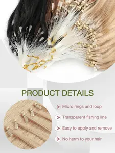 Choose Between 30g & 50g Options, Real Human Hair Extensions, Micro Ring Beads, Cold Fusion Style, Available in Sizes 14-22 Inches, Natural Looking Hair