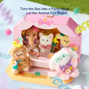 MiDeer 58 PCS Chenille Stem Craft Kit - DIY Animal Plush Kit, Display Stage Included, Creative Classroom Prizes & Gifts for 8+ Kids