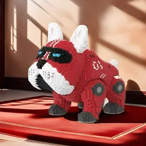 6800pcs Bulldog Building Blocks Set, Stem Building Blocks, 3D Puzzle Toy for Stress Relief & Indoor Decoration, Perfect Gift for Birthday Christmas New Year Party