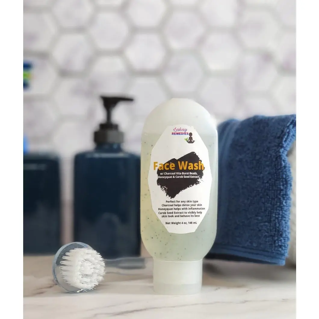 Charcoal Vita Burst Beads Face Wash with Honeyquat & Carob Seed Extract