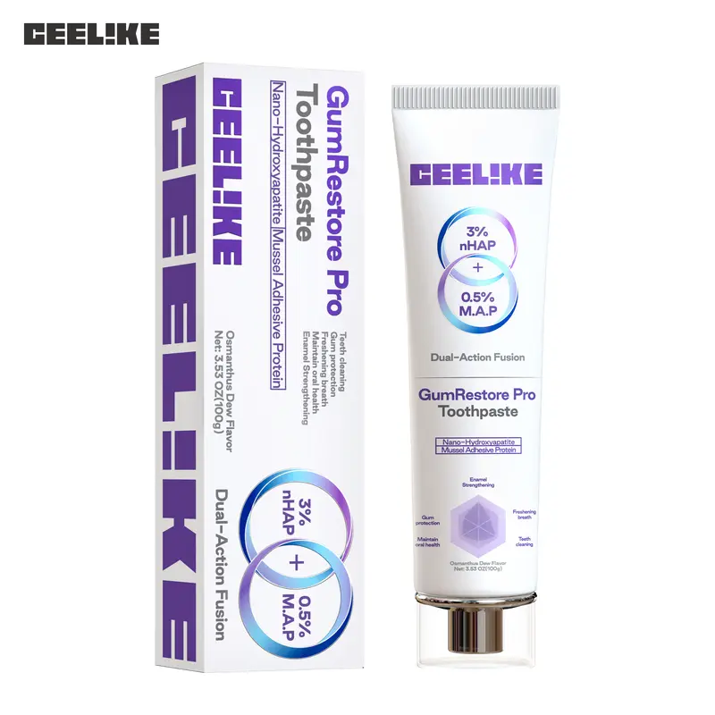 CEELIKE GumRestore Pro Gum Repair Toothpaste - 3% nHAP, 0.5% M.A.P, Gentle, Fluoride-Free, Antibacterial, Healthy Toothpaste for Enamel Care, Natural Oral Care Alternative, Osmanthus Dew Flavor, 3.53 oz