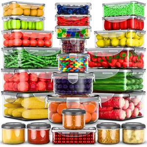 50 Pcs Large Food Storage Containers with Lids Airtight-85 OZ to small Containers-Total 526OZ Stackable Kitchen Set -BPA Free Leak proof containers- Freezer Microwave safe