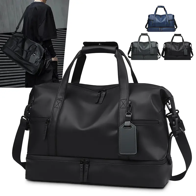 JUMAHE Men's Large Water-Resistant Business Luggage - High Quality Casual Travel Bag, Easy-to-Carry Multifunctional Duffel, Foldable Carry-On with Wet Pocket, Gym Weekender Bag, High Quality Bag,summervibes