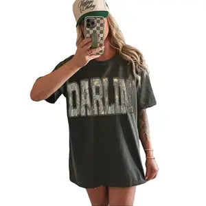 Darlin Camo  Western Unisex T-Shirt Darlin Retro Camo Country Distressed Cowboy Quote, Camouflage Sublimation Design, Western Concert  Southern