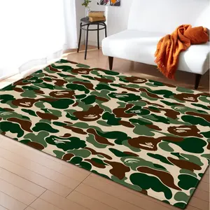 Military Camouflage Print Carpet Green Pink European and American Trend Cross-Border Home Decor Rugs Living Room Bedroom Doormat Floor Mat
