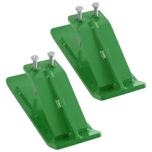 Heavy Duty Steel Tractor Bucket Edge Guards – Ski Skid Protectors with Grade 8.8 Double Lock Nuts – For Snow Removal, Gravel Spreading, Turf Protection – Fits Mini Excavator/Tractor Attachments – 2 Pack