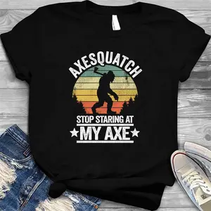 Funny Vintage Bigfoot Axe Throwing Axesquatch Gift (1) T-Shirt