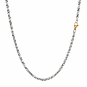 2 Cut Double Chain Necklace, 2.5mm
