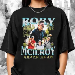 Vintage Rory McIlroy Grand Slam Golf Champion Shirt_Cotton T-Shirt, Perfect Tee, Gifts For Boyfriend and Girlfriend T-Shirt
