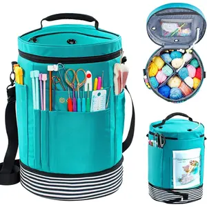 Expandable Crochet Bag-Knitting Bag Yarn Storage Organizer - Yarn Bag and Crochet Tote, Yarn Holder for Crocheting, Crochet Accessories, Suppliers,  with Zipper Closure-Ideal