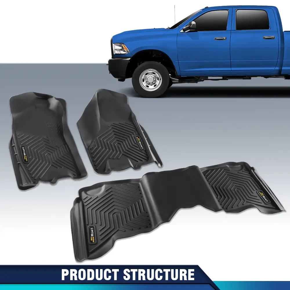 CROSSDESIGN TPE Car Mats Fit For 2013-2018 Dodge Ram 1500/2500/3500 Crew Cab for Ram 1st, 2nd Row Waterproof Floor Mats Liners car accessories