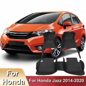 LHD Classic Fashion Car Floor Mats For Honda Jazz 2014-2020 Fashion Cover Carpets Foot Pads Auto Accessories