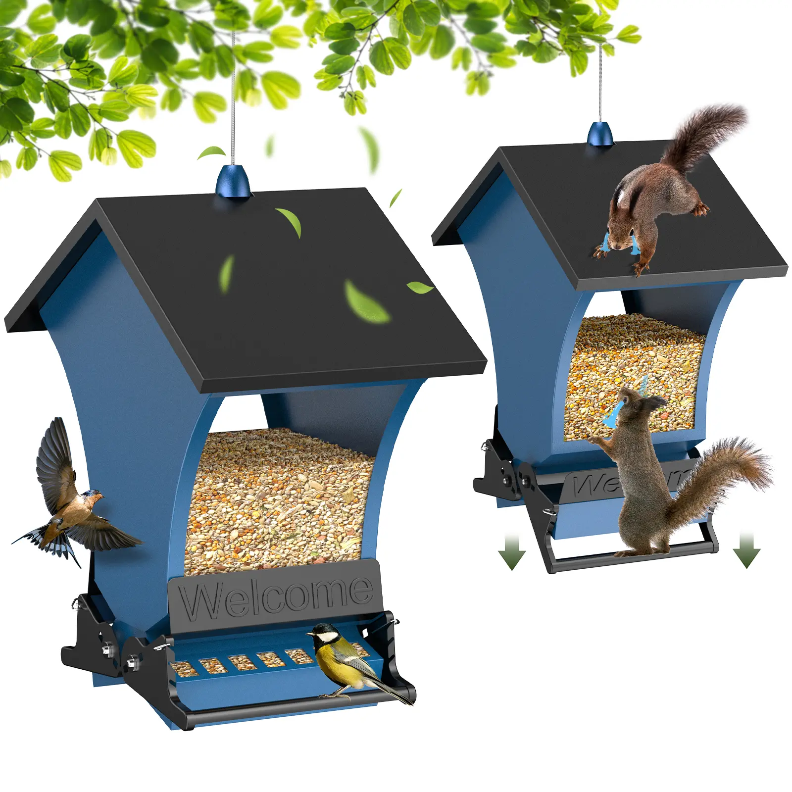 Wildpark Squirrel-Proof Hanging Bird Feeder, Durable Metal Design with Vibrant Orange Finish, Keeps Squirrels Away, Perfect for Cardinals & Chickadees, Gift for Bird Lovers