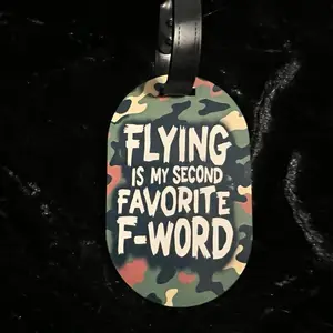 F-Word (Flying) - Luggage Love: Custom Hardboard Luggage Tags – Personalize Your Travel Style!