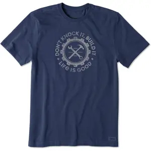 Life is Good Men's Crusher Tee Shirt, Short Sleeve Cotton Graphic T-Shirts, Build It
