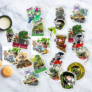 Stickers Pack 20 Pcs Guitar Luggage Rat Car Bottle Fink Colorful Laptop Bumper Skateboard Water Waterproof Aesthetic Vinyl Bike
