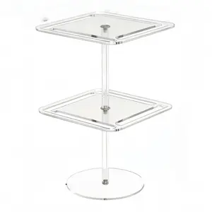 ADISEN Acrylic Eyewear Frame, Sunglasses Display Holder 360 Rotating Stand,Rotating Display Stand for Glasses, Storage Rack for Additions, Ideal Home, Office, Desk, Bedroom  Multiple Pairs Eyewear Organizer Decor- Double Layer Clear