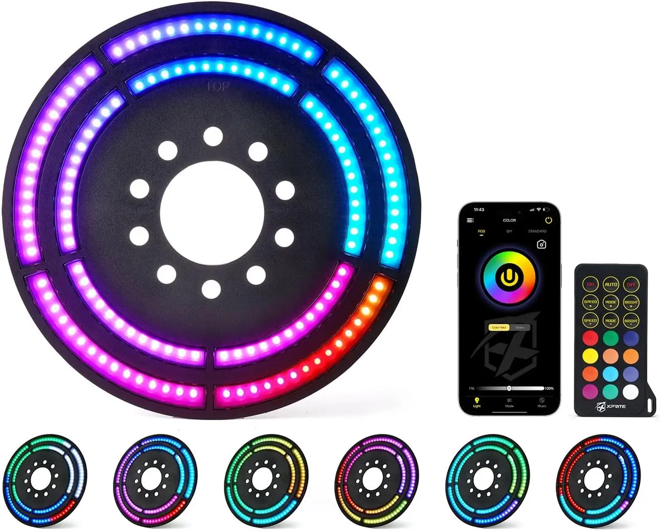 Xprite RGB Spare Tire Brake Light with Dual Control for 2018-2025 Jeep Wrangler JL/JLU