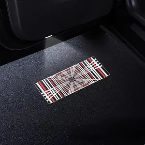 3D Plaid Badge Emblem for Tesla for Model Y Door Greeting Light 2025, Courtesy Lamp Modification Accessories for Model 3 Highland