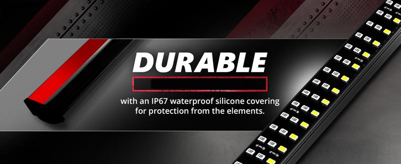 DIBMS 60 Inch Triple Row LED Tailgate Light Bar, Waterproof, 12V DC, Full Function Brake, Reverse, Amber Turn Signal, Universal Fit for Pickup, Trailer, SUV, RV, Van,Triple Row LED Work Light Strips, Triple Row Universal LED Tailgate Light Bar