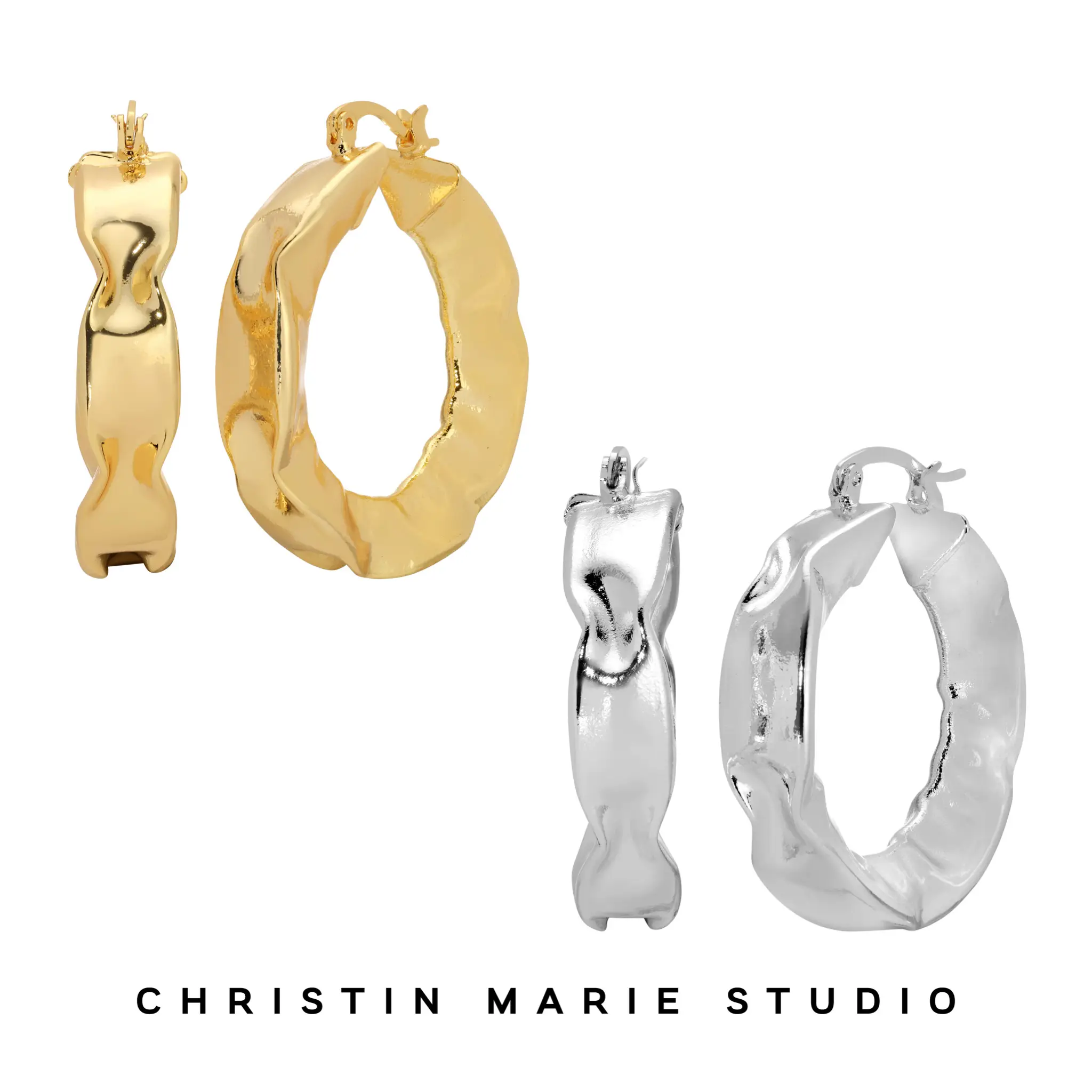 Molten Metals Hammered Hoop Earrings