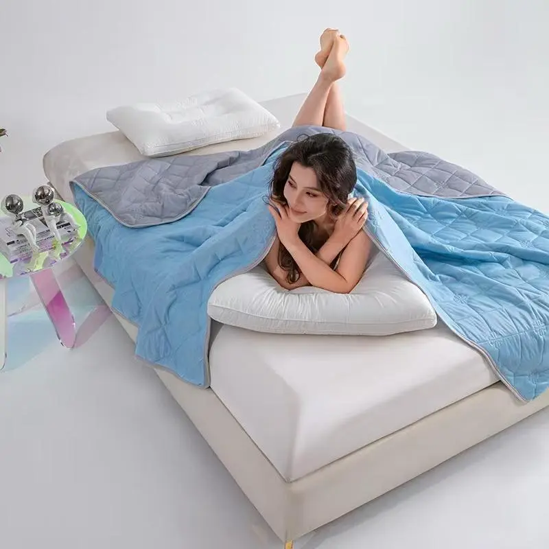 Cooling Summer Blanket, Soft Lightweight Breathable Silky Gravity Blanket, Comfortable Bedding for Home, Office & Travel, Perfect Gift for Loved Ones