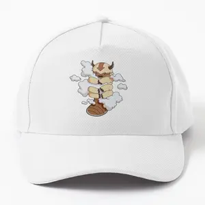 Appa Cuddling Clouds - Avatar The Last Airbender Twill Cap Hat  Adorable and Whimsical Embroidered Design, Perfect for Fans of Avatar and Cute Accessories