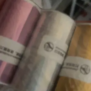 Holographic Thermal Self-adhesive Continuous Paper, 3 Rolls Rainbow Glitter Thermal Sticker, Barcode, Mailing, Thermal Shipping Label, Name, DIY Custom Logo Design