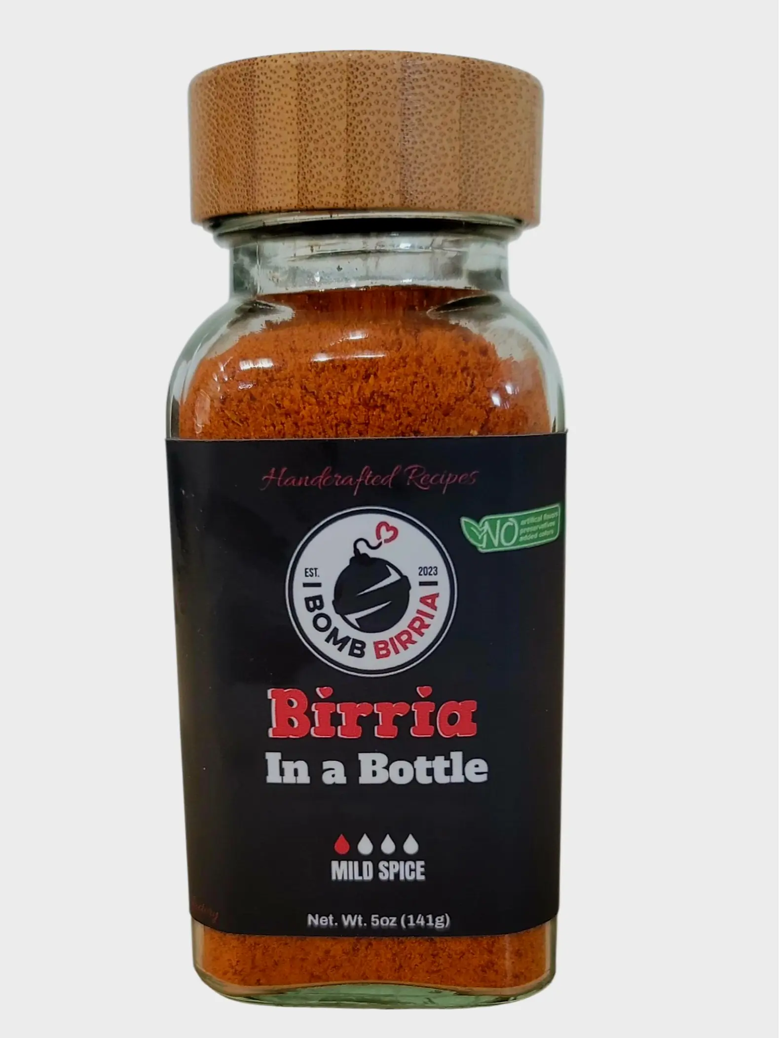 Bomb Birria- Birria In a Bottle - Mild Seasoning Chilli Powder Blend for Birria, Rub for meats, Ribs, Wings  - Quick & Convenient Seasoning for Solo Chefs & Diners - US Made