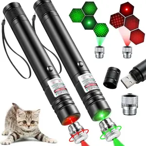 flashlight, kitten toy, red and green light, gypsy, USB charging, red light pen, cat teaser pen.