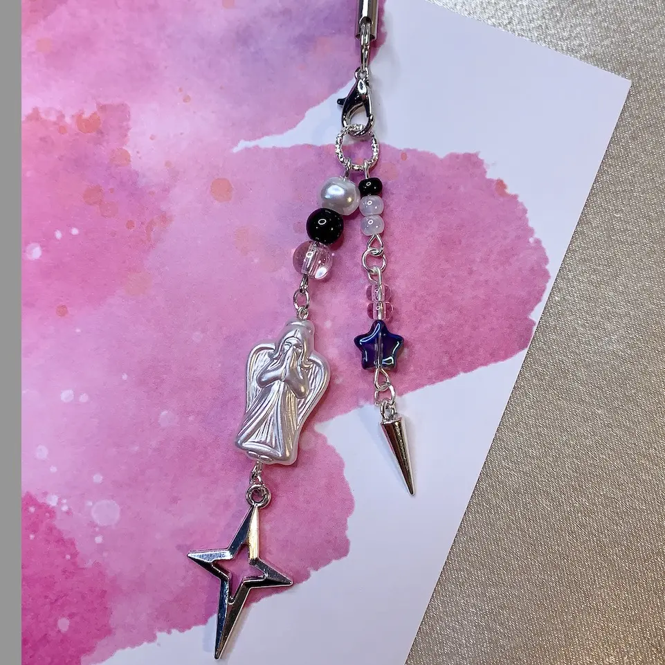 Angle phone charm, Charms, Phone charm, Keychain, diy, Angle,