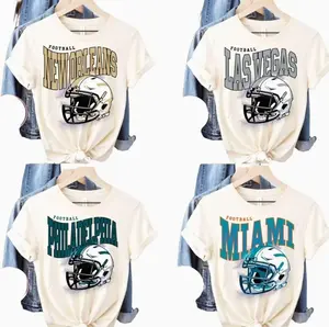 Retro All Team Football T-shirt, Bold Team Inspired Graphic Tee, Vintage Casual Top, Everyday Sportswear Look, Perfect Gift For Football Lovers