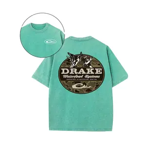 Bold Style) Vintage Drake Waterfowl Systems Graphic T-Shirt, Crew Neck Tee, Regular Fit, Short Sleeve, Knit Fabric, With Animal Print, For Adults, Summer Casual Wear