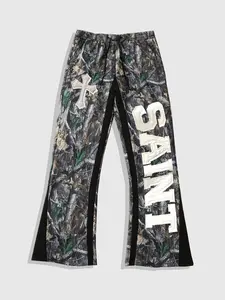 Men's Soft Camouflage Long Pants, Saint Cross Print Comfortable Fabric, Daily Casual Streetwear Perfect Match, Casual Sporty Trousers