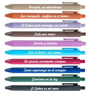 10Pcs Spanish Christian Quote Ballpoint Pens, 10 Assorted Colors, Smooth Writing, Ideal for Religious Gatherings & Spanish Learners, Perfect Faith Gifts