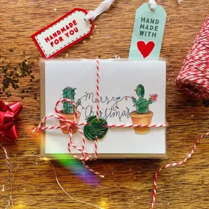 Pack of 6 Holiday Cards |  Random Selection | Wax Seal | Watercolor | Christmas Greeting Card