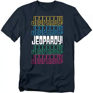 Jeopardy Repeat Logo Unisex Adult T Shirt, Black