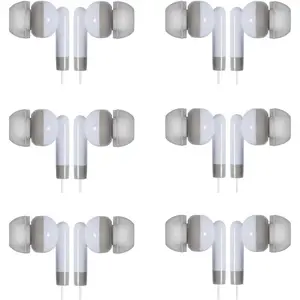 Bulk Earbuds 100 Pack, White Basic in-Ear Earbuds, Wholesale Disposable Headphones for Class, Students, Schools, , Classrooms, Wired Earphones Bundle