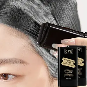 Three-color, Rotating Hair Dye Stick, Hair Coloring, Quick Color Replenishment Anytime, Anywhere, with Comb, Optional To Cover Gray Hair, Waterproof and Sweatproof, Long-lasting Effect