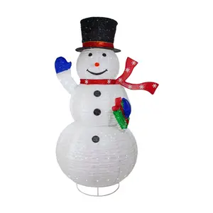 Northlight 71" LED White Iridescent Twinkling Snowman Decor