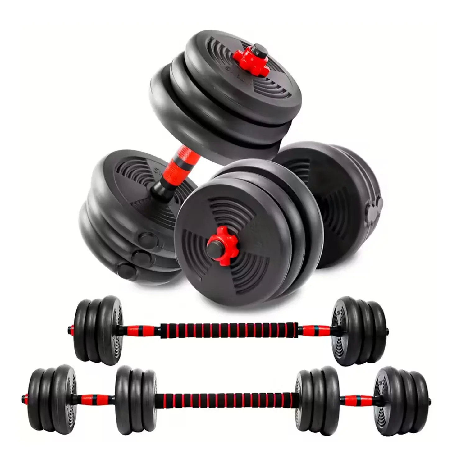 44LBS Adjustable-Dumbbells-Sets,Free Weights-Dumbbells Set of 2 Convertible To Barbell A Pair of Lightweight for Home Gym,Women and Men Equipment