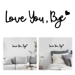 Love You Bye Wood Sign – Boho Home Decor for Wall, Window, Door, Hallway or Entryway. Express Love & Warm to Your Family & Lovers. Perfect Above Door Topper, Wall Art Gift for House or Office.