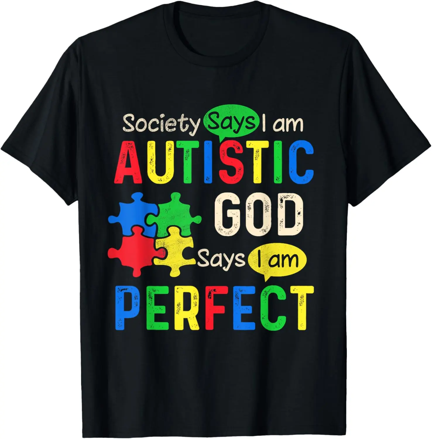 Cotton(pure) Society Says I'm Autistic Autism Month Men Women Kid T-Shirt
