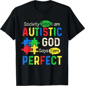 Cotton(pure) Society Says I'm Autistic Autism Month Men Women Kid T-Shirt