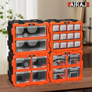 AIRAJ Multi-Grid Drawer Parts Box Wall-Mounted Screw Classification Component Tool Box Case Electronic Components Hardware Storage Organizer Storage Box