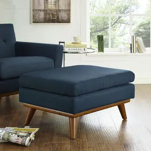 Modway Engage Upholstered Fabric Ottoman in Azure