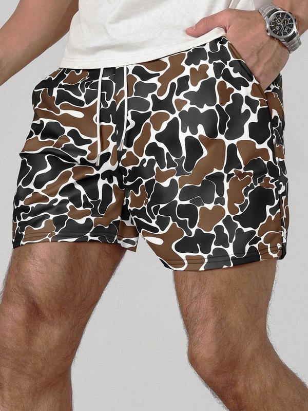 Men’s Camo Print Summer Shorts – Breathable & Comfy Casual Fit for Daily Wear –  Unisex Swim Shorts