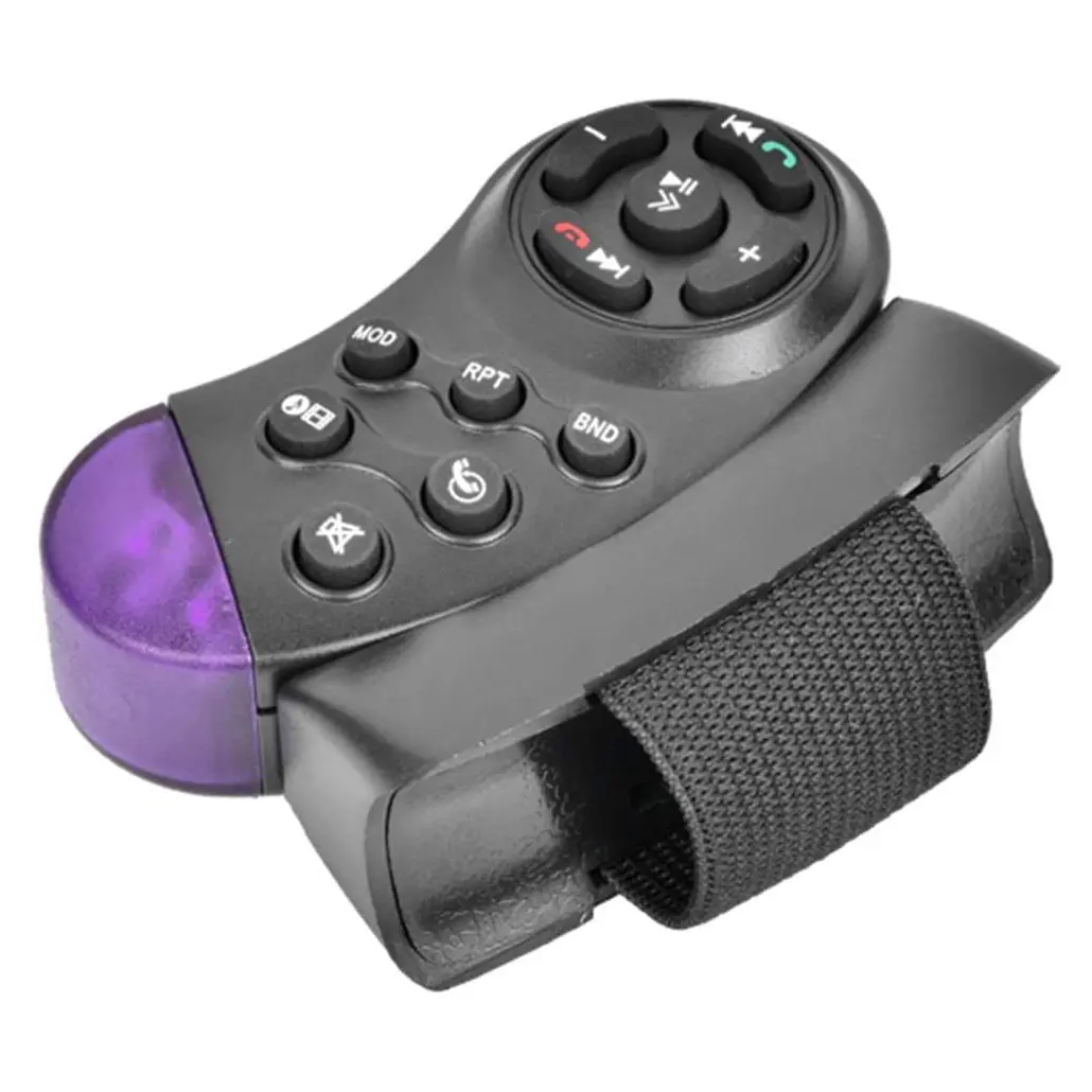 11-Button Universal Wireless Steering Wheel Controller - Infrared-Connected Car Media Player (CD,DVD,MP5) Accessory, ABS Material, 80 * 55 * 28Mm Size, Key Life Over 100,000 Times, None Additional Tools Required, Long-Life Keys